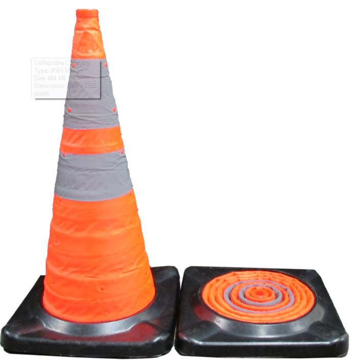 Collapsible Traffic Cone with Light 28" Collapsible Cones